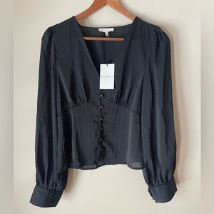 Promesa Black Long Sleeve Blouse Size Medium Brand New with Tags